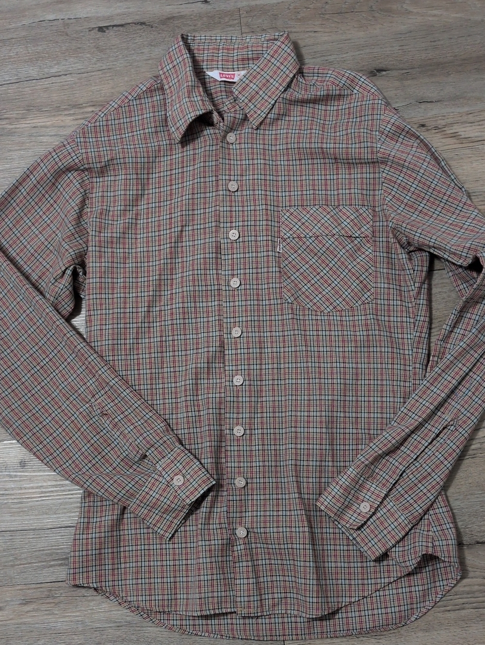 Levi's Men's Plaid Button-Down Shirt - Tan, Red, Green